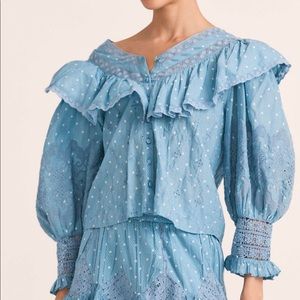 NWT LoveShackFancy Bunnie Blouse